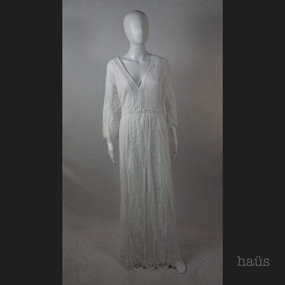 Pinup Fashion Ivory Lace Maxi